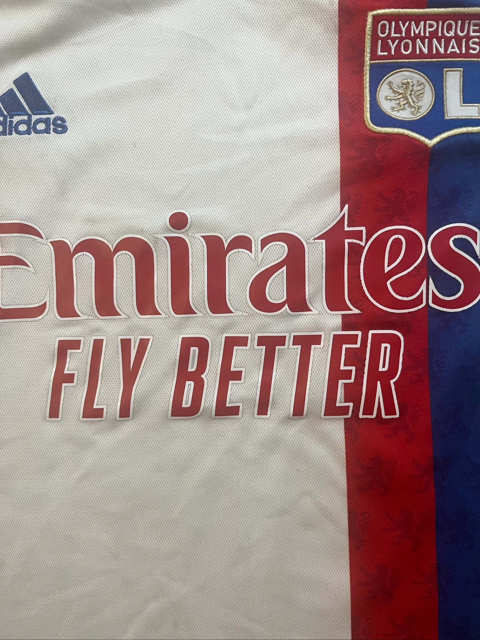 Maiô OL Olympique Lyonnais exterior Emirates 2020-21 - Adidas - tamanho 16anos/XS - satisfatório – photo 5